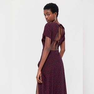 UP Lindsey Cap-Sleeve Midi Slit Dress